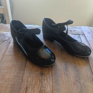 Capezio Teletone Tap Shoes‎ In Girls Size 5.5 Black